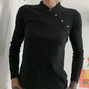 Ralph Lauren Top black with row of buttons